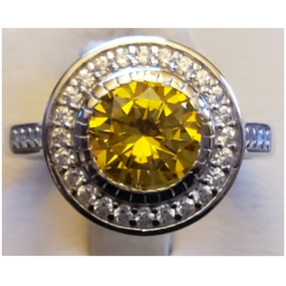 Genuine 6ct Canary Sapphire Ring Size 6 resizeable